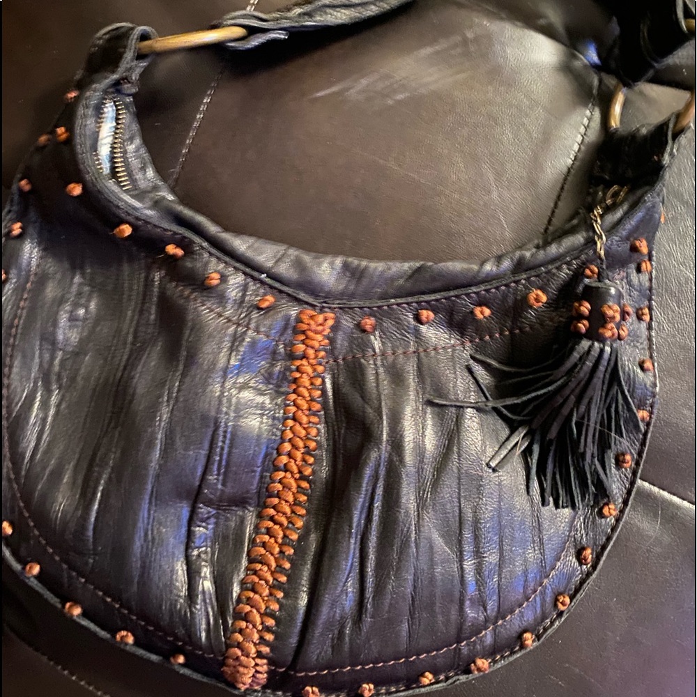 Steve Madden medium black and brown leather shoulder bag like new